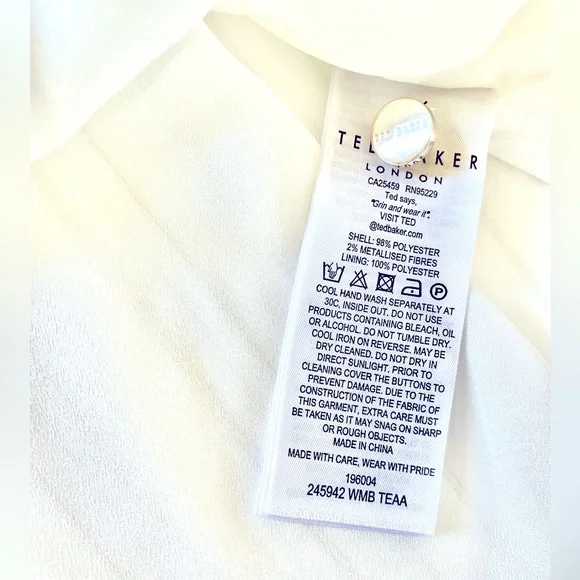 Ted Baker White Silk Blouse - Picture 12 of 13